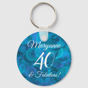 Porte-clés Ocean Blue 40 & Fabuleux fête d'anniversaire Favo