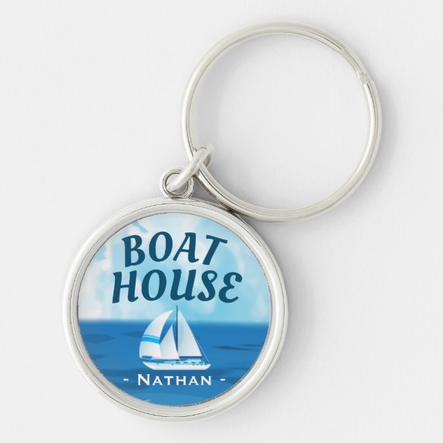 Porte-clés Ocean Sailboat Boat House Keys Personalised (Devant)