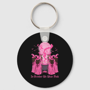 Porte-clés Octobre Nous Portons Nk Sorcière Halloween Cancer