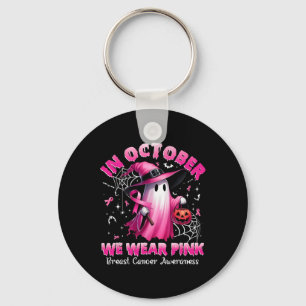 Porte-clés Octobre Nous Portons Pink Ghost Witch Cancer du Se