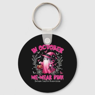 Porte-clés Octobre Nous Portons Pink Ghost Witch Cancer du Se
