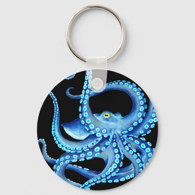 Porte-clés Octopus bleu noir (Recto)