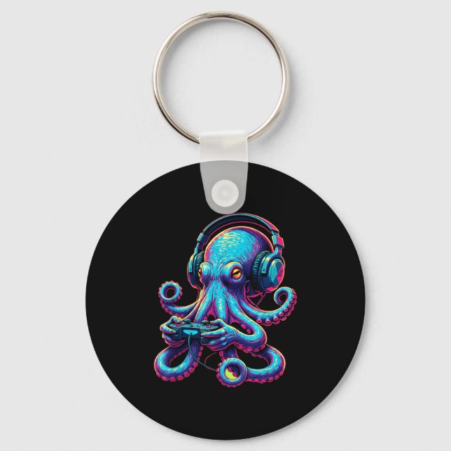 Porte-clés Octopus Gaming Animal Video Games Funny Octopus  (Recto)