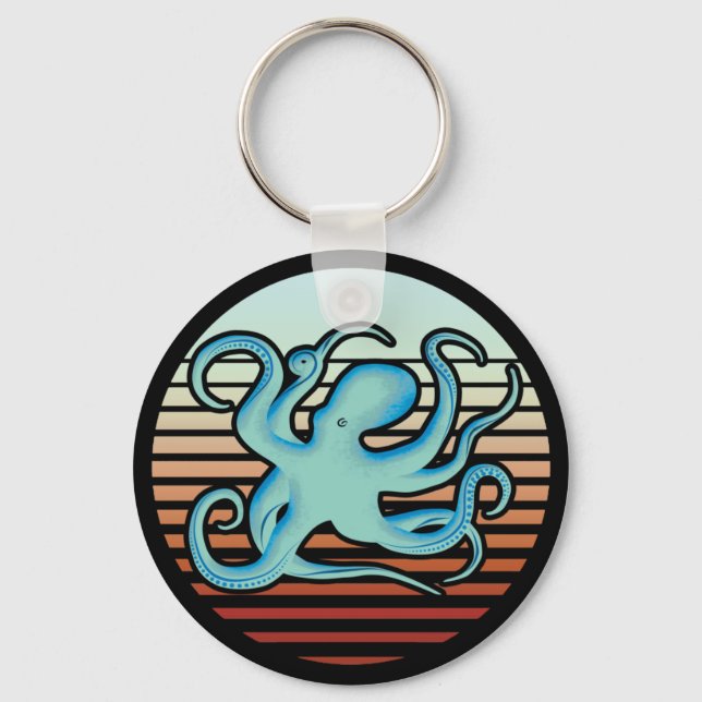 Porte-clés Octopus les années 70 style rétro (Recto)