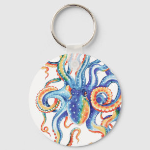 Porte-clés Octopus Tentacles Watercolor Colorful Art