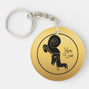 Porte-clés Odd Gold Ram Chèvre chinois Année Zodiac Monogramm
