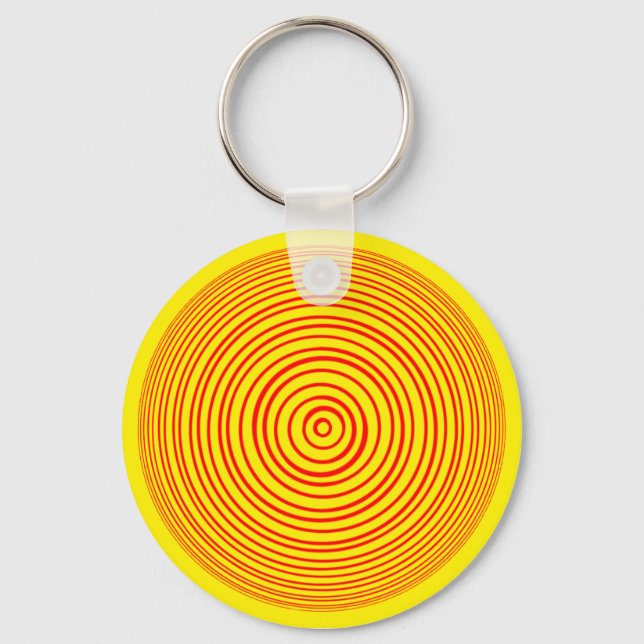 Porte-clés Oddisphere Rouge Jaune illusion optique (Recto)