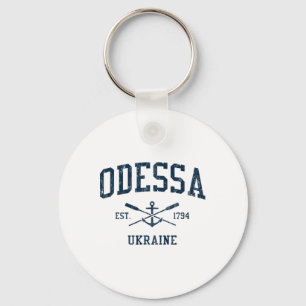 Porte-clés Odessa Vintage Navy Croisés Rames Et Ancre De Bate