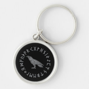 Porte-clés Odin Corbeau Corneille Mythologie Viking runes run