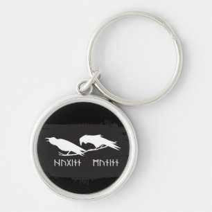 Porte-clés Odin Raven Crow Viking Mythology runes runic