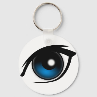 Porte-clés Oeil bleu caricature