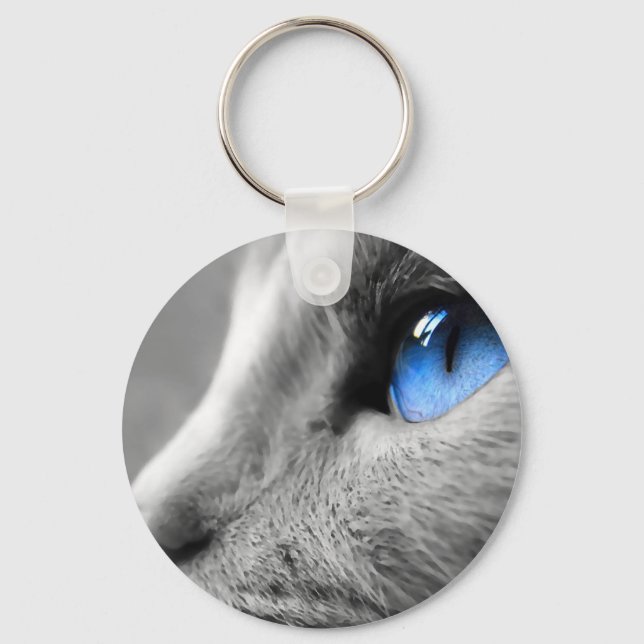 Porte-clés Oeil bleu de Siamese (Recto)