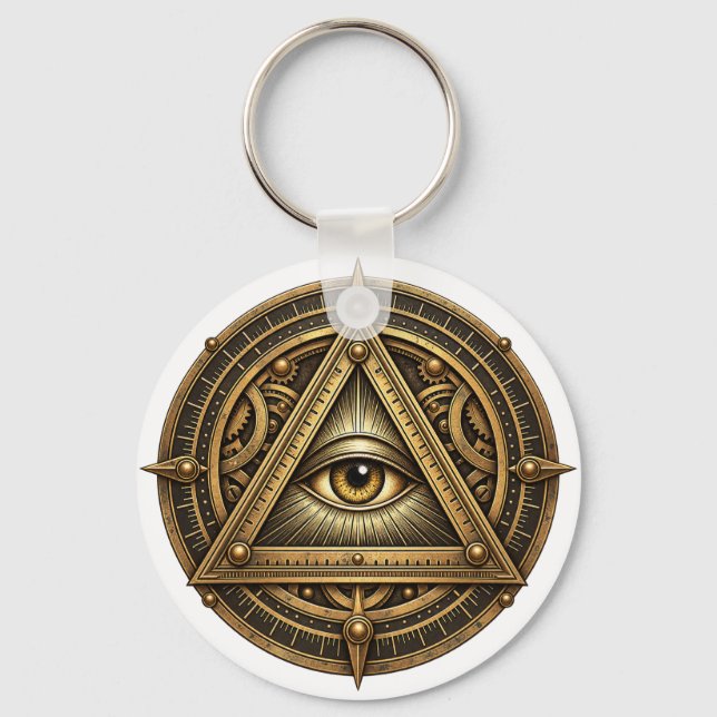 Porte-clés Œil d'Astrolabe en Bronze (Recto)