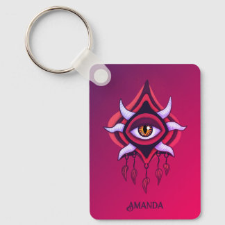 Porte-clés Oeil démon pourpre - Nom de l'art occulte gothique