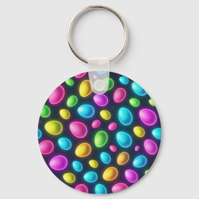 Porte-clés Oeuf de Pâques/printemps de couleur vive/néon (Recto)