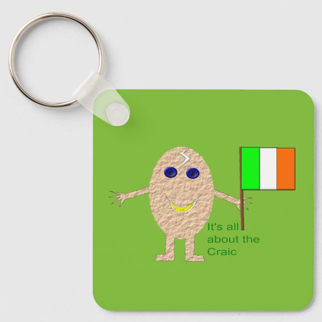 Porte-clés Oeuf irlandais patriotique personnalisé (Recto)