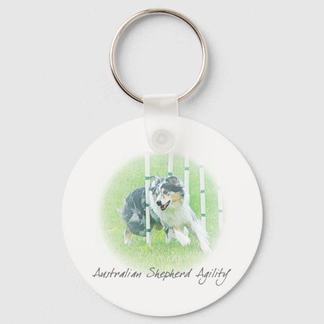 Porte-clés Oeuvre Australian Shepherd Porte - clé d'agilité (Recto)