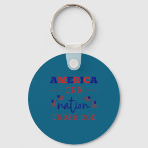 Porte-clés Œuvre d'art America One Nation Under God