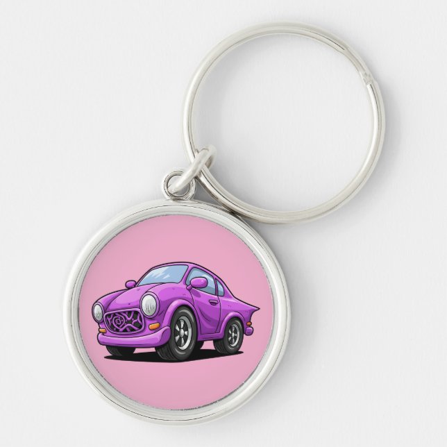 Porte-clés Œuvre d'art Auto Violet Extrême Incliné  (Devant)