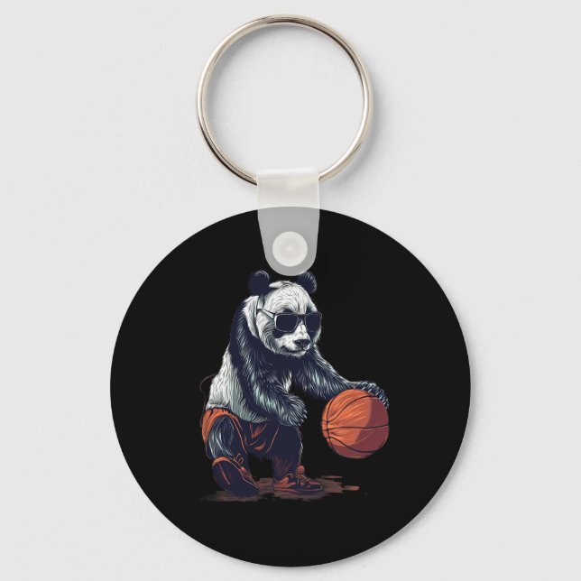 Porte-clés Œuvre d'art de dessin de Panda ours squelette amat (Recto)