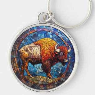 Porte-clés Œuvre d'art en verre coloré de Buffalo
