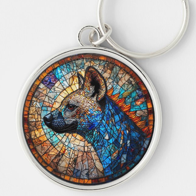 Porte-clés Œuvre d'art en verre Hyène (Devant)
