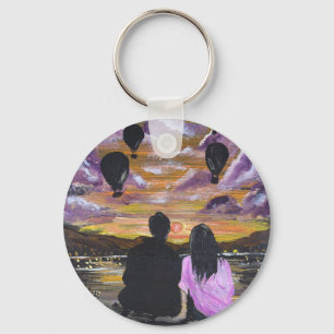 Porte-clés Œuvre d'art faite main – Coucher de soleil ensembl