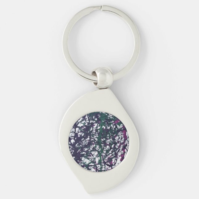 Porte-clés Œuvres d'art en marbre violet, vert, rose (Devant)