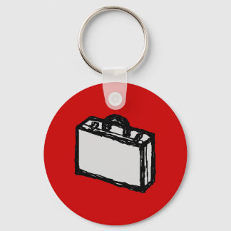 Porte-clés Office Briefcase or Travel Suitcase. Sketch on Red