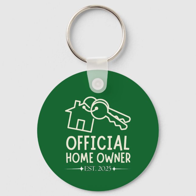 Porte-clés Official Homeowner Est. 2025 Proud First Timer (Recto)