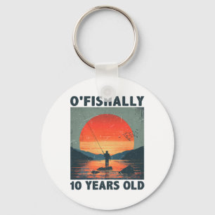 Porte-clés Officiellement 10 ans 2015 Pêche Pêcheur 10ème