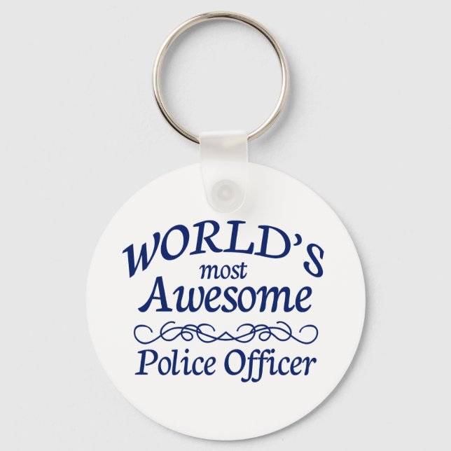 Porte-clés Officier de police le plus génial du monde (Recto)