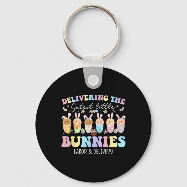 Porte-clés Offrir Les Plus Cuttes Bunnies Pâques Travail Et D (Recto)