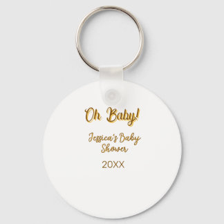 Porte-clés oh bébé fête de bébé mixte orange doré n