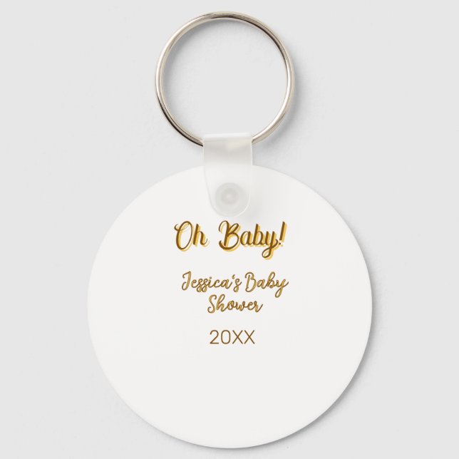 Porte-clés oh bébé fête de bébé mixte orange doré n (Recto)