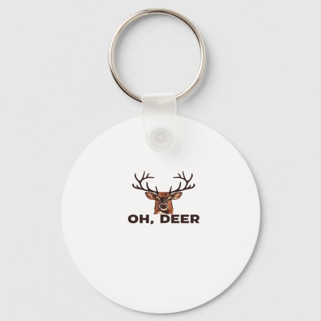 Porte-clés Oh Cerf Design Moderne Propre (Recto)