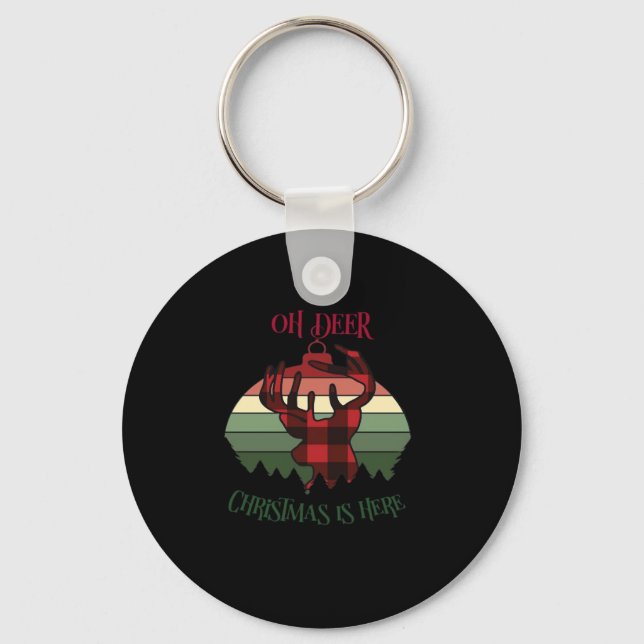 Porte-clés Oh Cerf Noël Est Là Joieuse Esthétique (Recto)