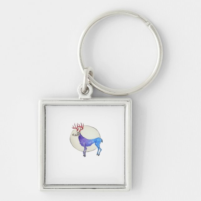 Porte-clés Oh Cerf Style Graphique Propre  (Devant)