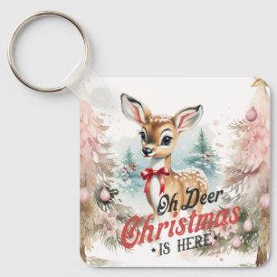 Porte-clés Oh Deer Christmas est ici Porte - clé Carré