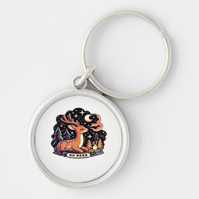 Porte-clés Oh Deer Contemporain Vibe Graphique  (Devant)