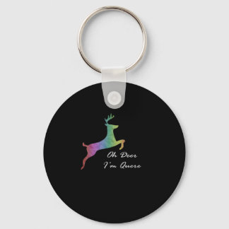 Porte-clés Oh Deer Queer Funny Pun LGBT Pride CelebraKeychain