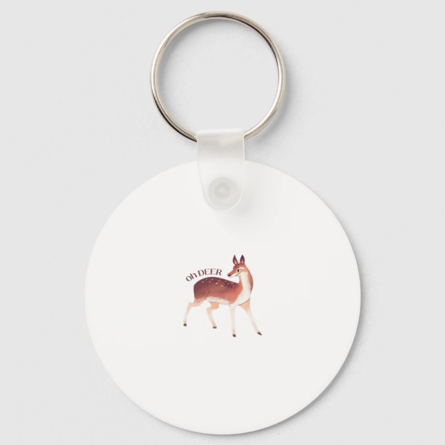 Porte-clés Oh Deer Whimsical Creative Design Keychain (Recto)