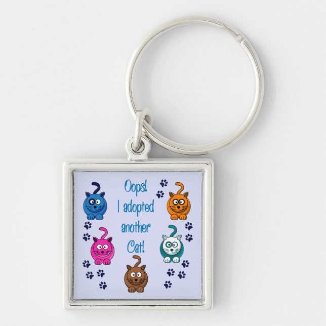 Porte-clés Oh là là ! !  J'ai adopté un autre chat ! (Devant)