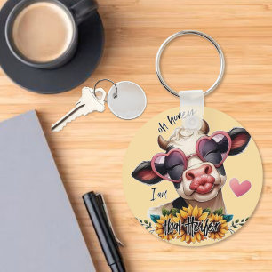Porte-clés Oh mon chéri, je suis Heifer - Pucker Up Lips Cow
