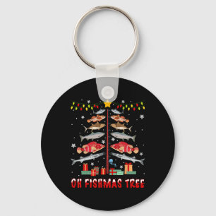 Porte-clés Oh Sapin De Noël Pêche Pêcheur Noël Xmas F