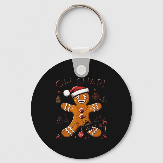 Porte-clés Oh Snap Gingerbread Man Christmas Funny Cookie Ugl (Recto)