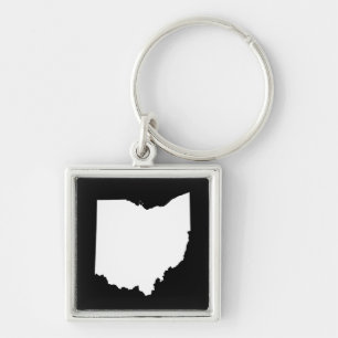 Porte-clés Ohio en blanc et noir