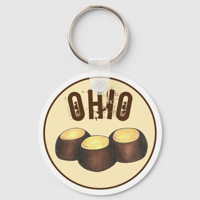 Porte-clés Ohio OH Peanut Butter Buckeye Buck Eye Nut Candy (Recto)