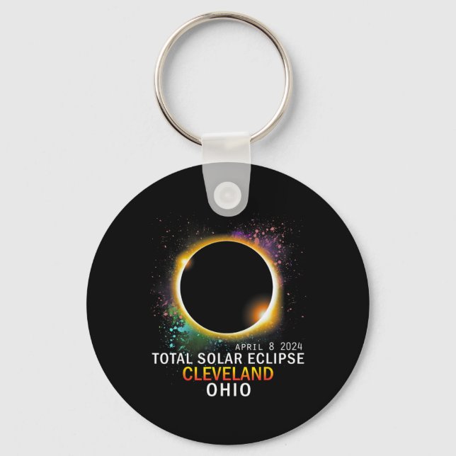 Porte-clés Ohio Total Éclipse Solaire 8 avril 2024 (Recto)