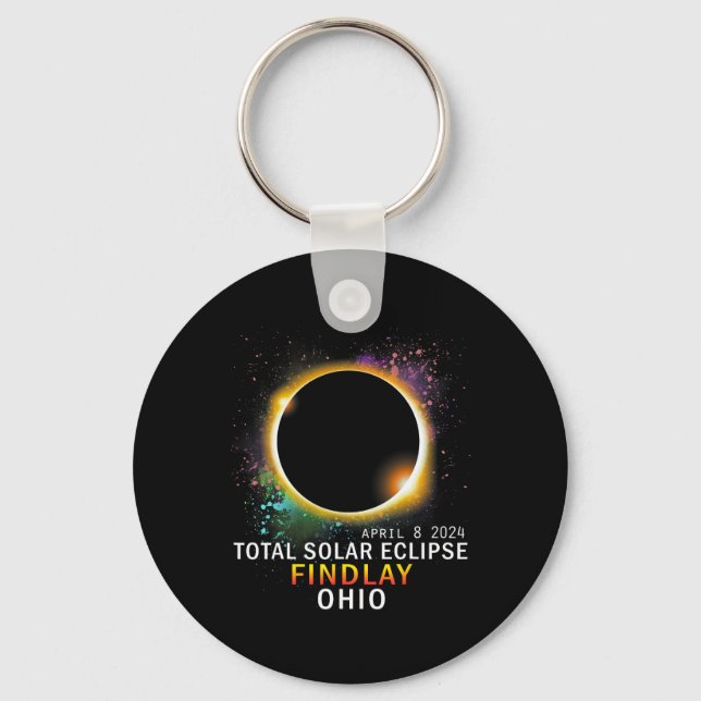 Porte-clés Ohio Total Éclipse Solaire 8 avril 2024 (Recto)